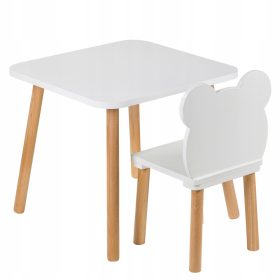  KINDERMÖBEL-SET, TISCH 50x50 UND BÄRENSTUHL
