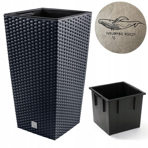  Prosperplast Blumentopf 22,5 cm x 22,5 x 42 cm Kunststoff schwarz