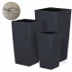 Prosperplast Blumentopf 24 cm x 24 x 45 cm, schwarzer Kunststoff