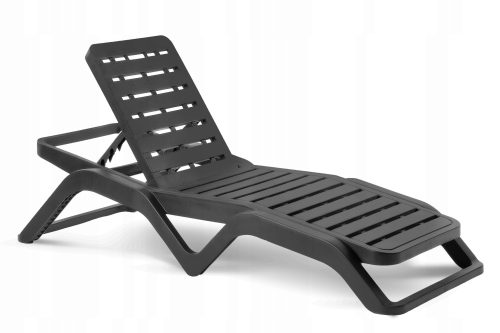 Sonnenliegen und Garten und Terrasse Progarden Liegestuhl, schwarzer Kunststoff