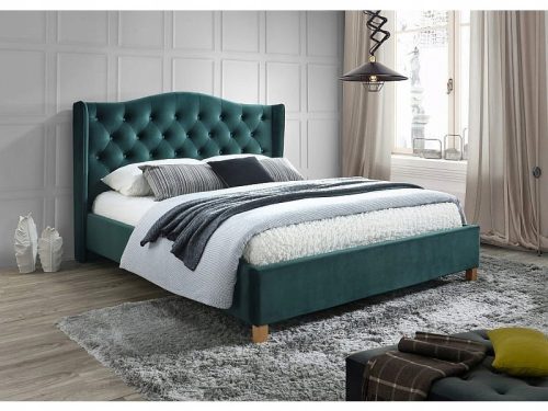  Gepolstertes Doppelbett Signal Bedroom 160x200 in Grüntönen