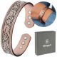  Magnetisches Damen-Kupferarmband BANGLA mit MAGNETS-Blumenornament