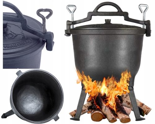 Kasan - Freistehender Kessel Gusseisenkessel 15 l