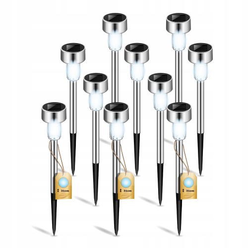  NNLED eingebettete Solarlampe, silber, 31 cm, 10 Stk.