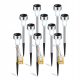  NNLED eingebettete Solarlampe, silber, 31 cm, 10 Stk.