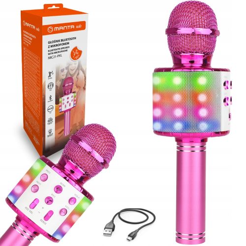  Lautsprecher mit Mikrofon Manta MIC21-PKL rosa