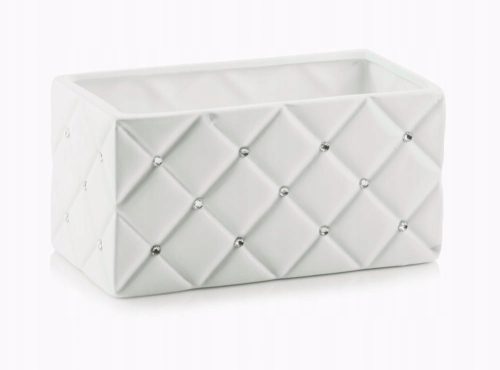  Polnix Blumentopf 26 cm x 14 x 13 cm Durchmesser 14 cm Keramik weiß