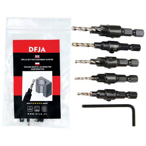 Satz DFJA-Bestätigungsbohrer 5-12 mm, 6-teilig