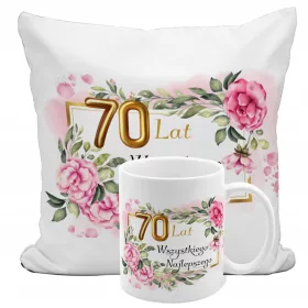  Tassen- und Kissenset zum 70. Geburtstag