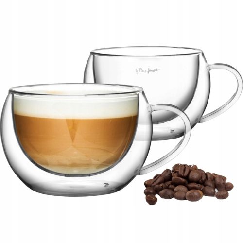 Tasse und Untertasse für Kaffee und Tee Lamart Termo Vasco Becher, Glas, 190 ml, 2 Stk.