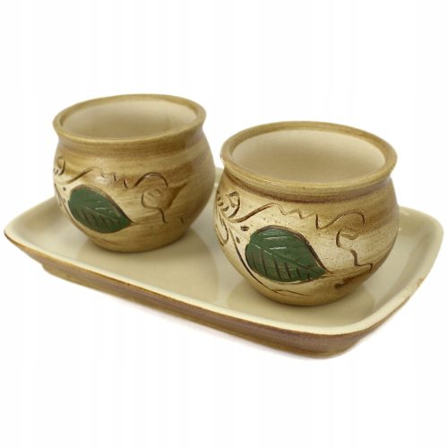  Jarmarkt Blumentopf 18,5 cm x 12 x 5,5 cm Durchmesser 6,5 cm Keramik Creme, Braun- und Beigetöne, Grüntöne