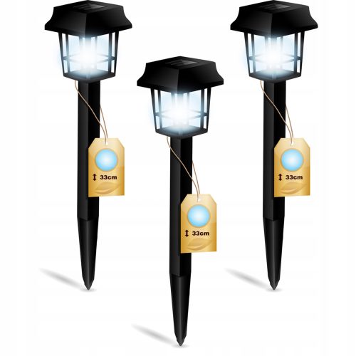  Einbau-Solarleuchte NNLED schwarz 33 cm 3 Stk.