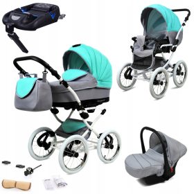  BabyLux Margaret 4in1 Kinderwagen Weiß Mint