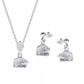  SILBER-IGEL-SET, IGEL, 925er Silber