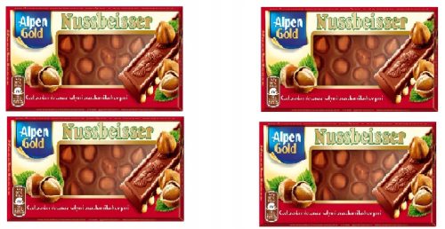 4x Alpen Gold Nussbeisser mit Nüssen 100g - Klassische Milchschokolade