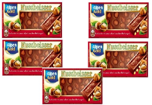 5x ALPEN GOLD NUSSBEISSER MIT NÜSSEN 100G Milchschokolade