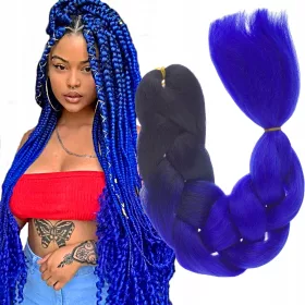    SYNTHETISCHES KÜNSTLICHES HAAR FÜR ZÖPFE ZÖPFE DREADS OMBRE INDIGO B21