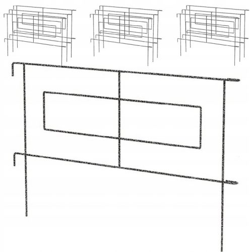 Einfassungen für den Garten - ElGarden Gartenzäune Rechteck 99 cm x 60 cm 10 Stück