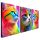 Bilder an der Wand Bild 3-teiliges Triptychon mit bunten Katzen 120x60