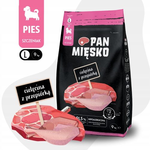  Hundefutter Pan Meat, Kalbfleisch und Wachteln 9kg