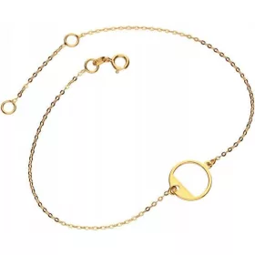    Armband aus 585er Gold, Kette mit Ring, 0,62 g, modisches Muster zum Verschenken