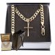  GOLD VOLLSTÄNDIGE HERRENRÜSTUNGSKETTE MIT KREUZ PR. 925 585 14K + GRAVUR