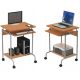  Techly rechteckiger Schreibtisch 60 x 45 x 75 cm, dunkle Buche