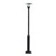  Runder Lichtmast aus Metall und Holz, E27, 225 cm, schwarz