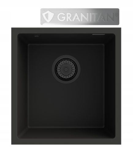 Granitan MINI45 Einbeckenspüle, schwarzer Granit