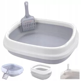    Klassische Katzentoilette + OFFENE SCHAUFEL für eine Katze, 40 x 33 cm