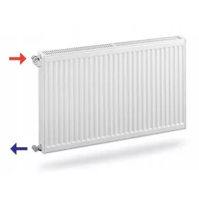    Flachheizkörper Purmo 1432 W weiß 900 x 550 x 102 mm - seitlicher Anschluss