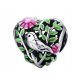  CHARMS-ANHÄNGER HERZ VOGEL VOGEL BLUMEN BLÄTTER