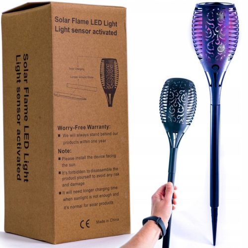  Solarlampe Taschenlampe FLAMMENEFFEKT FEUER LED