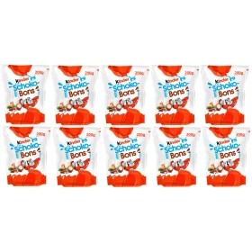   10x Ferrero Kinder Schoko Bons, 200g - Haselnussmilchcreme-Schokoladenbonbons