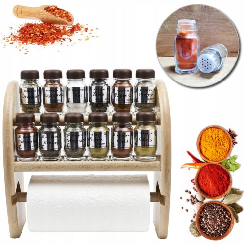 Lebensmittelbehälter Gewürzset Regal Gewürzregal 12 + Handtuch