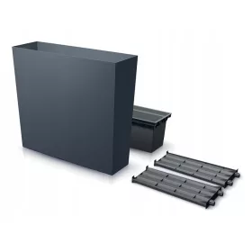    Prosperplast Blumentopf 77 cm x 23,5 x 68,6 cm, Kunststoff in Grau- und Silbertönen
