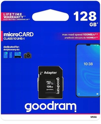  GOODRAM-SPEICHERKARTE 128 GB MICRO SD XC KLASSE 10