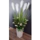 Künstliche Blumen und Früchte Künstliches Pampasgras 120 cm Dekoration weiß hellgrün Blumentopf Auswahl
