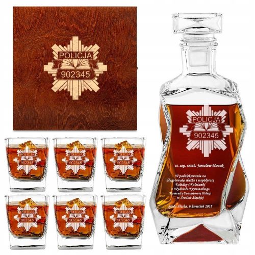 Coole, lustige Gadgets Whisky-Set für Polizisten, mit graviertem Abzeichen