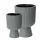  Form-Plastic-Blumentopf, 38,5 cm x 38,5 x 58 cm, Durchmesser 38,5 cm, Kunststofftöne in Grau und Silber