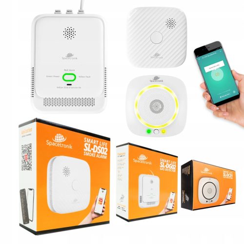 Sensoren für ein Smart Home Spacetronik SL Rauch- und Gasmelder, Tonalarm, Lichtalarm, WiFi-Verbindung