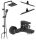Loge Denis Aufputz-Duschset + Einhebel-Wand-Badewannenarmatur Ideal Standard Cerafine schwarz