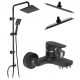 Loge Denis Aufputz-Duschset + Einhebel-Wand-Badewannenarmatur Ideal Standard Cerafine schwarz