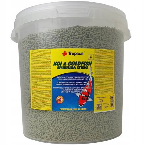  Futter in Form von Tropical Koi & Goldfish Spirulina Sticks 1,6 kg