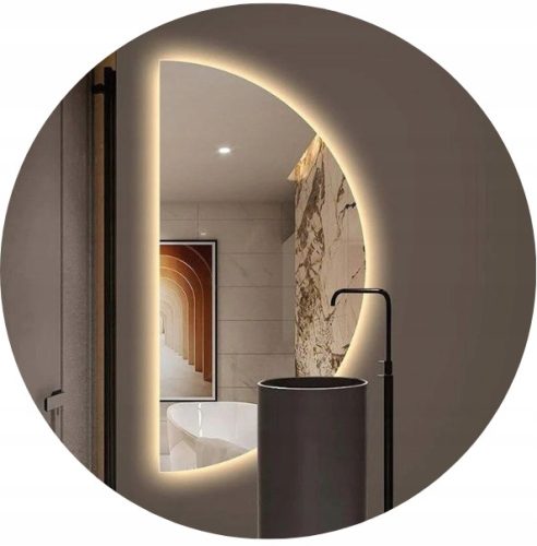  LED-beleuchteter Wandspiegel 100x50cm halbrund Kleiderschrank Badezimmer