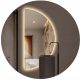  LED-beleuchteter Wandspiegel 100x50cm halbrund Kleiderschrank Badezimmer