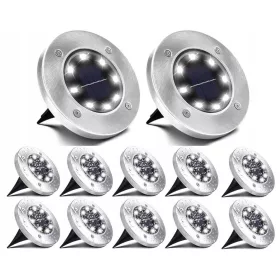  Kirsche eingebettete Solarlampe, silber, 13 cm, 12 Stk.