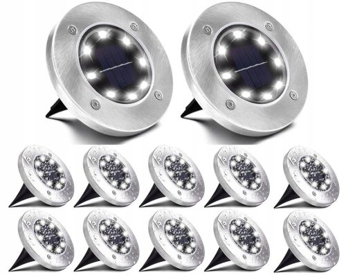  Kirsche eingebettete Solarlampe, silber, 13 cm, 12 Stk.