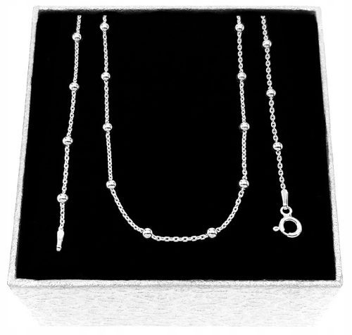  DAMEN-SILBERKETTE 40 cm KUGELN ZUM GESCHENK AUS 925er SILBER