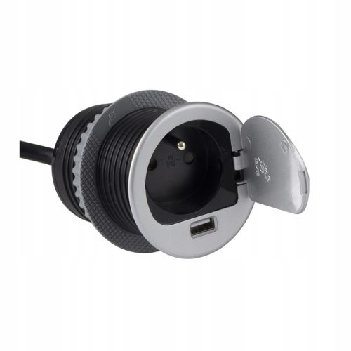  Design Light Einzel-Verlängerungskabel 1,8 m, 2 Stück, silber